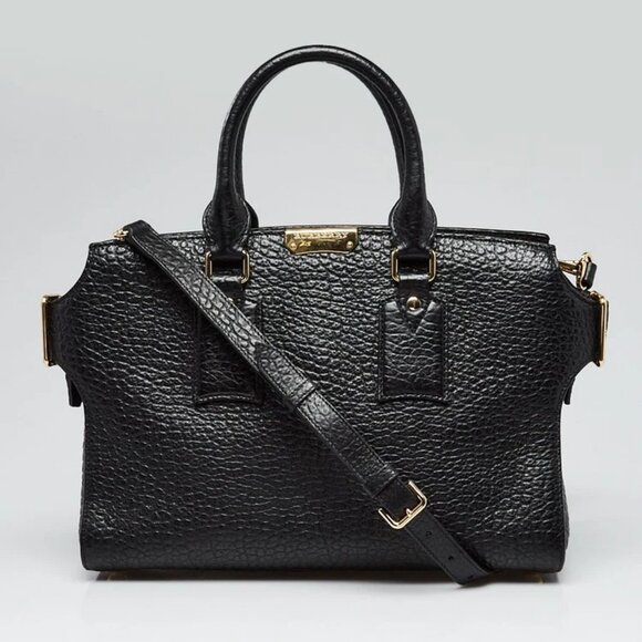 Burberry Black Grain Leather Medium Clifton Bag - Picture 1 of 12
